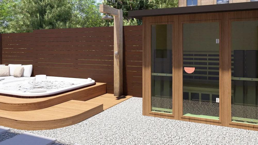 Timber, gravel and glass materials
